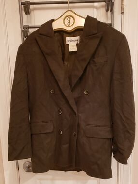 Steilmann Double-Breasted Olive Green Blazer